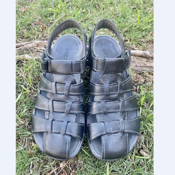 ECCO ‘Chander’ Fisherman Sandals Black Leather EU 46 US 11.5 - Picture 3 of 5